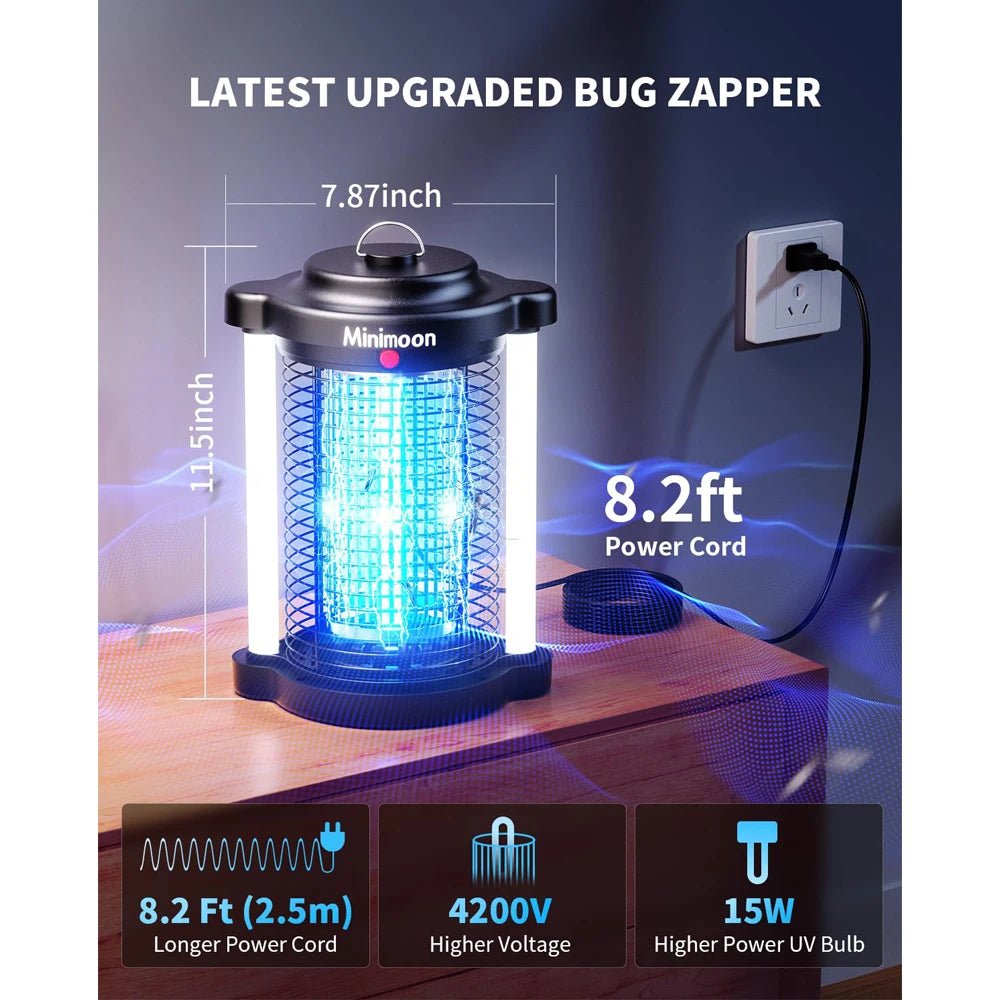 Minimoon Elektrische Insectenlamp 4200V – Muggenlamp Outdoor IPX4 met LED 15W - Spotlights shopping