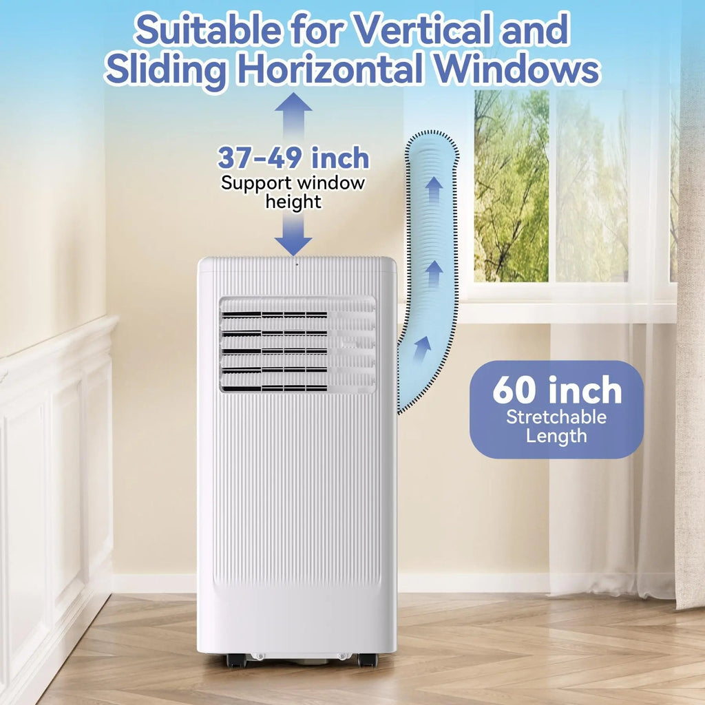 Mobiele airco 10000 BTU in wit met actief koolstoffilter voor krachtige verkoeling van woonruimtes