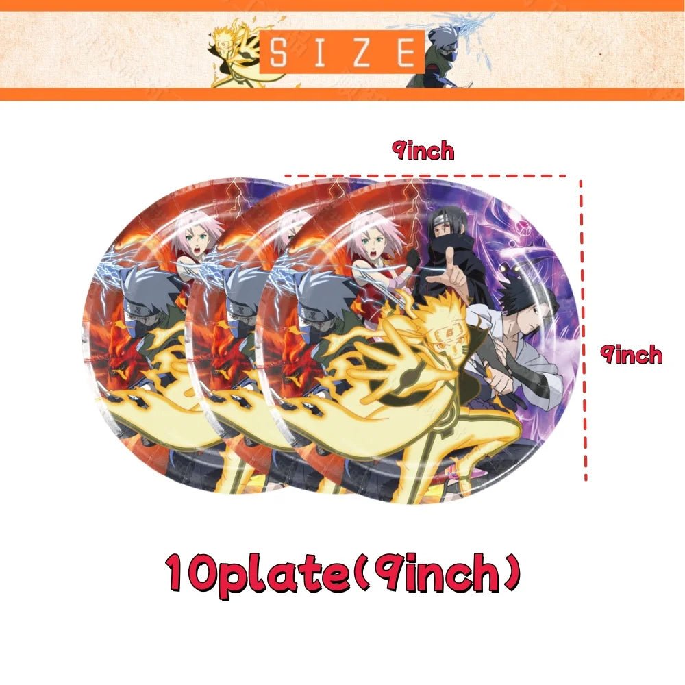 Naruto feestservies set met bekers, borden en servetten voor een anime verjaardagsfeest