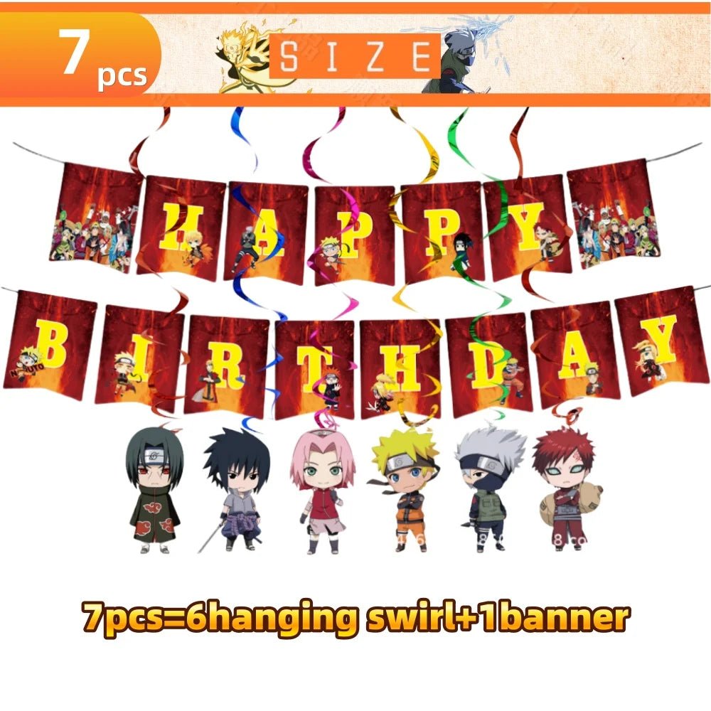 Naruto feestservies set met bekers, borden en servetten voor een anime verjaardagsfeest