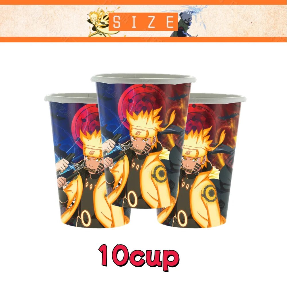 Naruto feestservies set met bekers, borden en servetten voor een anime verjaardagsfeest