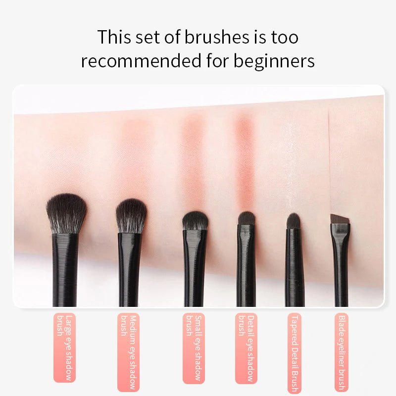 Natural Eye Makeup Brushes Set Eyeshadow Brush Eyebrow Contour Eyeliner Brush Women Eyes Cosmetic Blending Detail Make Up Tools - Spotlights shopping