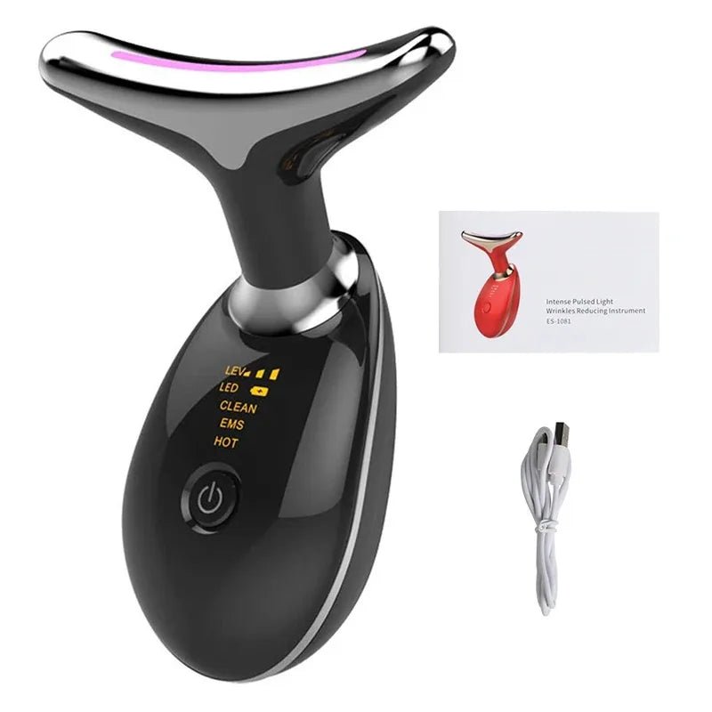 Gezichtsmassage apparaat met LED-lichttherapie voor hals en gezicht