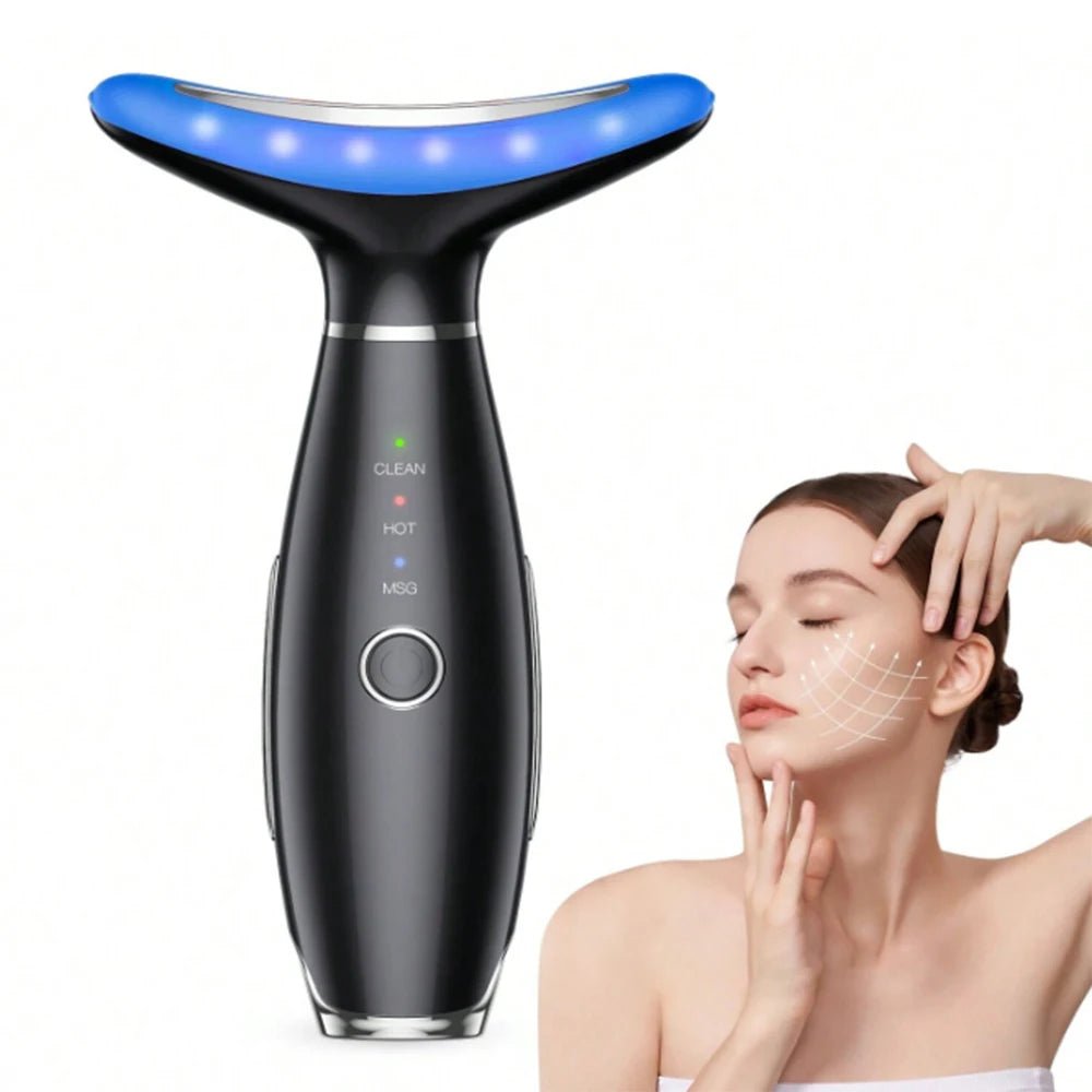 Gezichtsmassage apparaat met LED-lichttherapie voor hals en gezicht