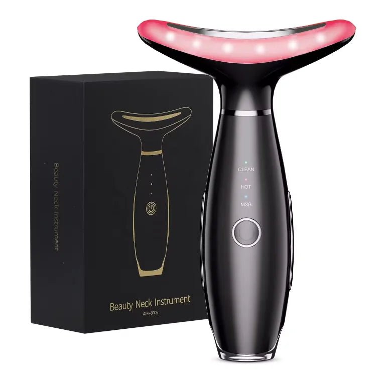 Gezichtsmassage apparaat met LED-lichttherapie voor hals en gezicht