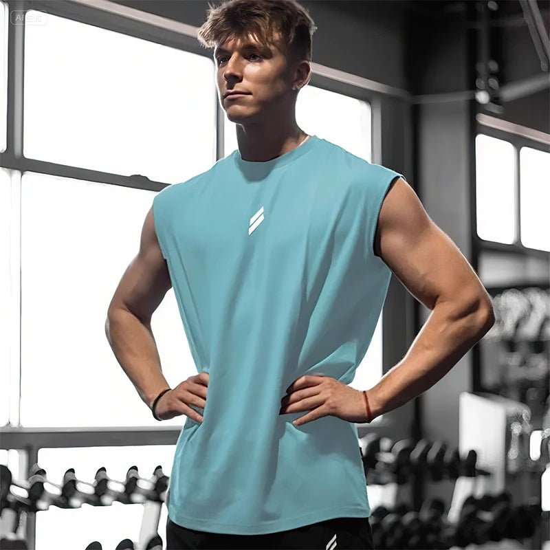 Heren sport tanktop van ademende meshstof voor fitness en hardlopen