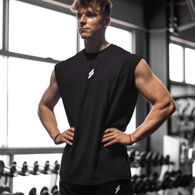 NEW Summer Fitness Sports Tank Top Men Breathable Loose Mesh Training Sleeveless T-shirt Quick Drying vest male Fitness Clothing - Spotlights shopping