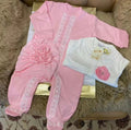 5-delige babykledingset van katoen met romper, broek, shirt en muts voor pasgeboren baby's