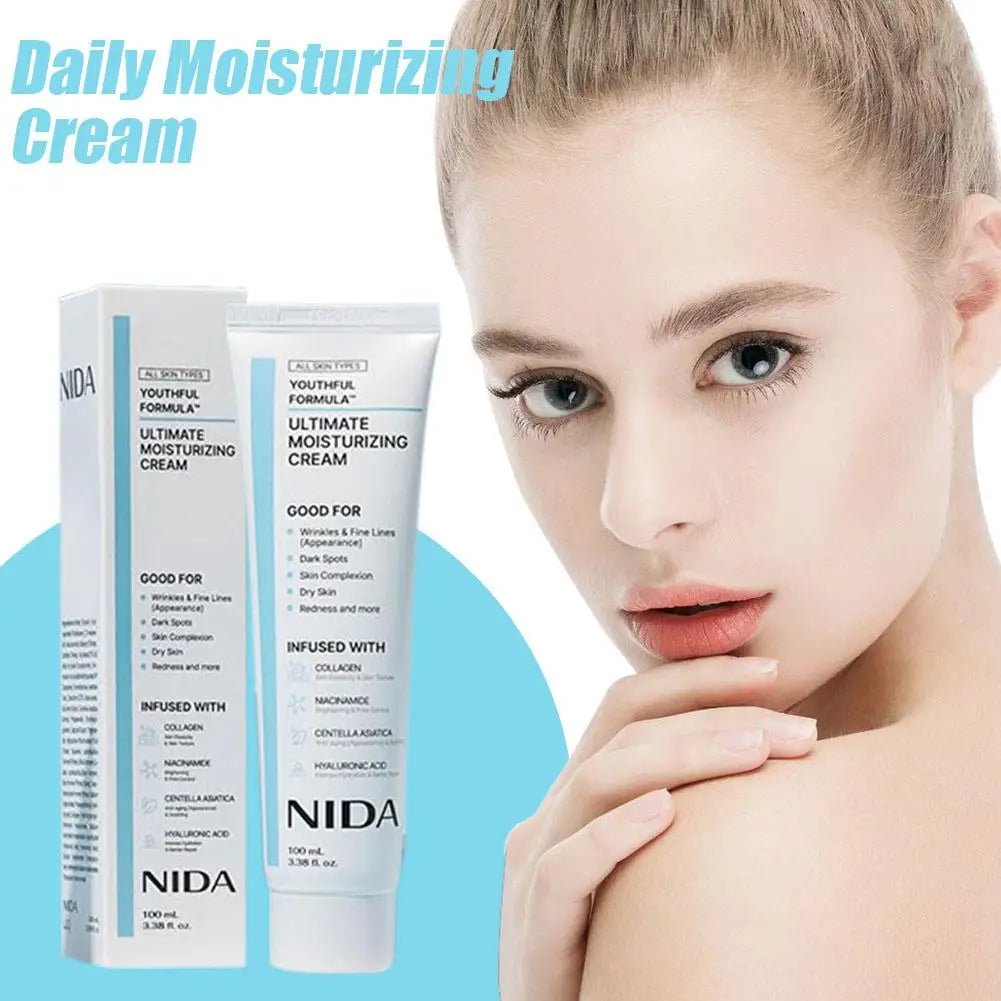 NIDA Moisturizing Cream Multi-Action Rejuvenating Face Cream Repairs Damage Ultimate Cream For All Skin Types Korean Skin Care - Spotlights shopping