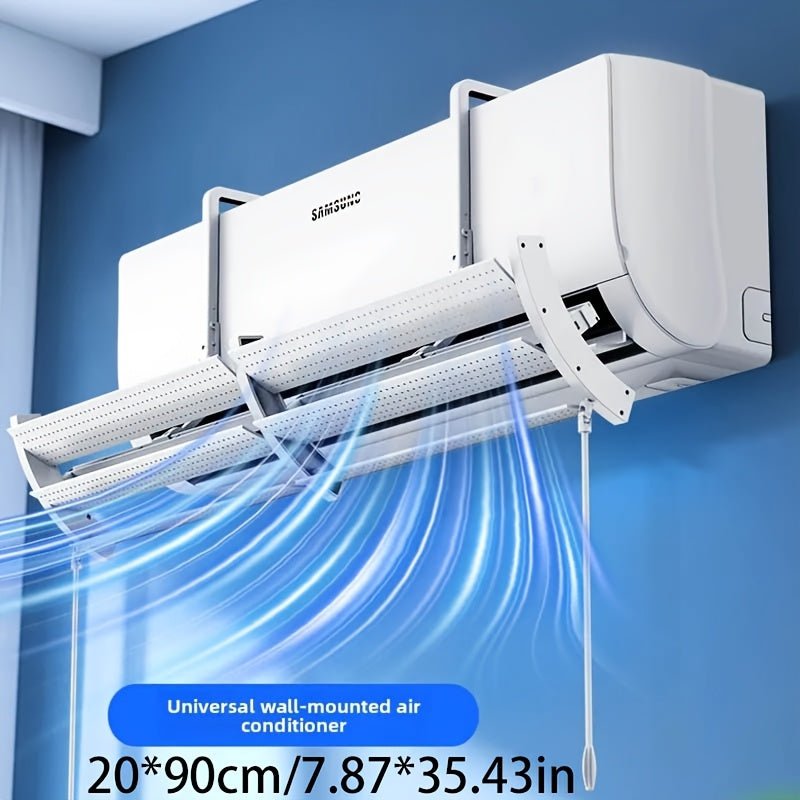 Transparant airconditioner windscherm met verstelbare luchtdeflector voor wandairco zonder boren
