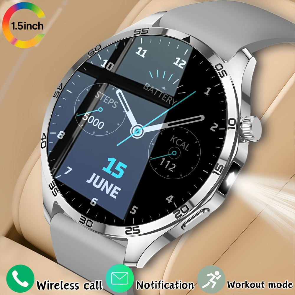 Smartwatch voor heren en dames met Bluetooth bellen, fitness tracker, sportmodi en siliconen band