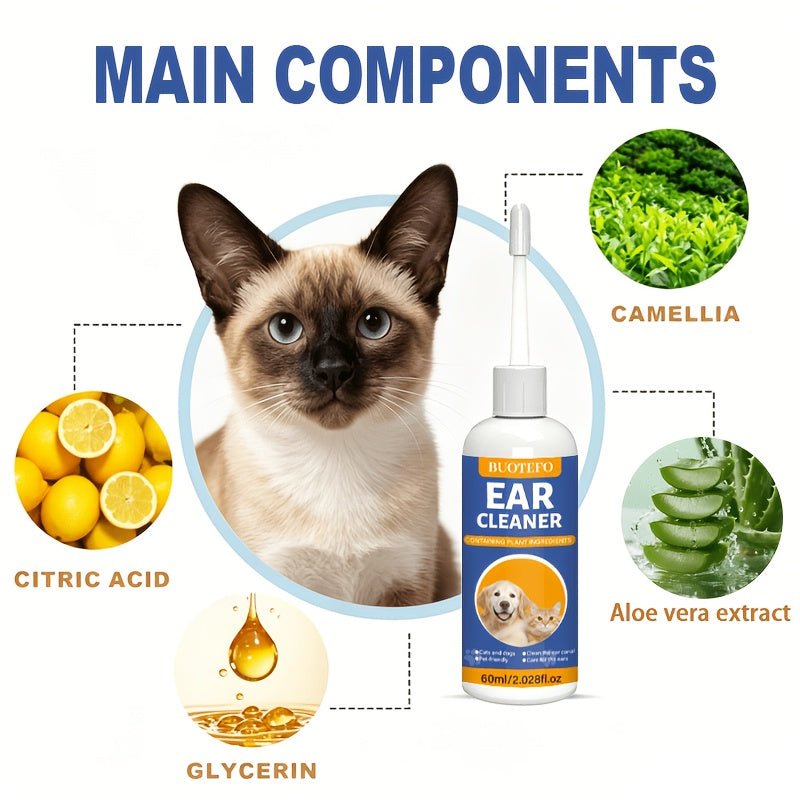 Oorreiniger voor Hond & Kat 60 ml – Met Natuurlijke Extracten - Spotlights shopping