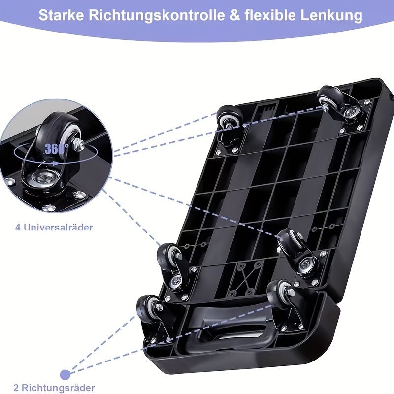 Opvouwbare Handkar – Draagvermogen 266 kg, 6 Wielen en Elastische Touwen - Spotlights shopping