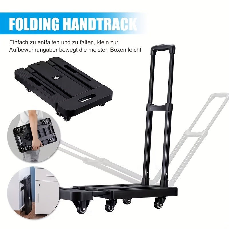 Opvouwbare Handkar – Draagvermogen 266 kg, 6 Wielen en Elastische Touwen - Spotlights shopping