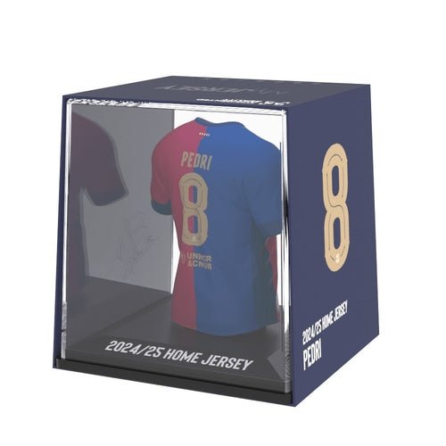 Pedri FC Barcelona 2024/2025 officieel mini voetbalshirt met Augmented Reality en displaycase