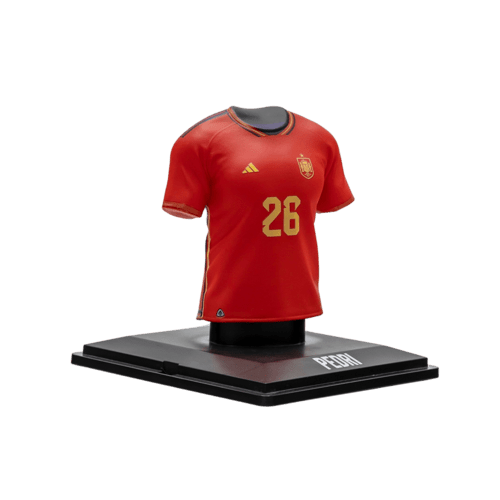 Pedri Spanje 2022 officieel mini voetbalshirt verzamelobject met Augmented Reality en displaycase