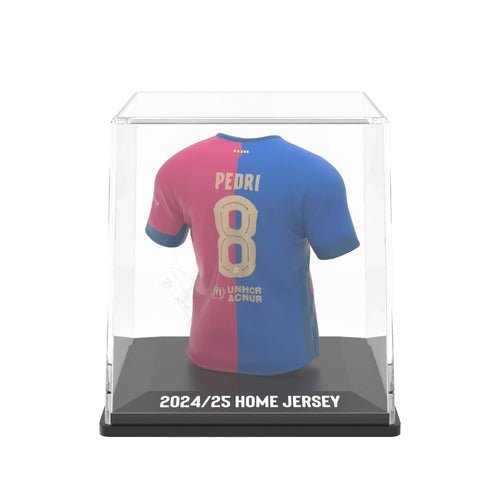 Pedri FC Barcelona 2024/2025 officieel mini voetbalshirt met Augmented Reality en displaycase