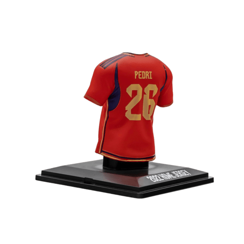 Pedri Spanje 2022 officieel mini voetbalshirt verzamelobject met Augmented Reality en displaycase