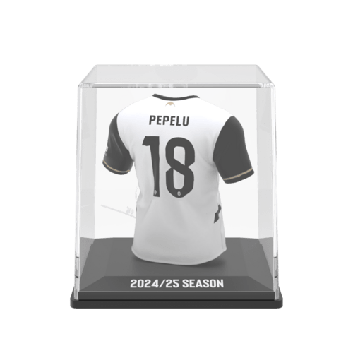 Pepelu Valencia CF My Jersey 2024/2025 Home officieel gelicentieerd mini voetbalshirt met display case en AR