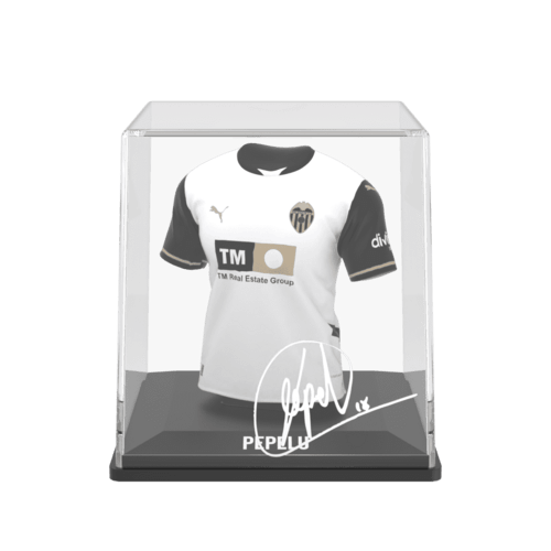 Pepelu Valencia CF My Jersey 2024/2025 Home officieel gelicentieerd mini voetbalshirt met display case en AR