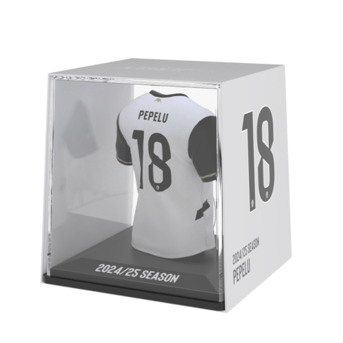 Pepelu Valencia CF My Jersey 2024/2025 Home officieel gelicentieerd mini voetbalshirt met display case en AR