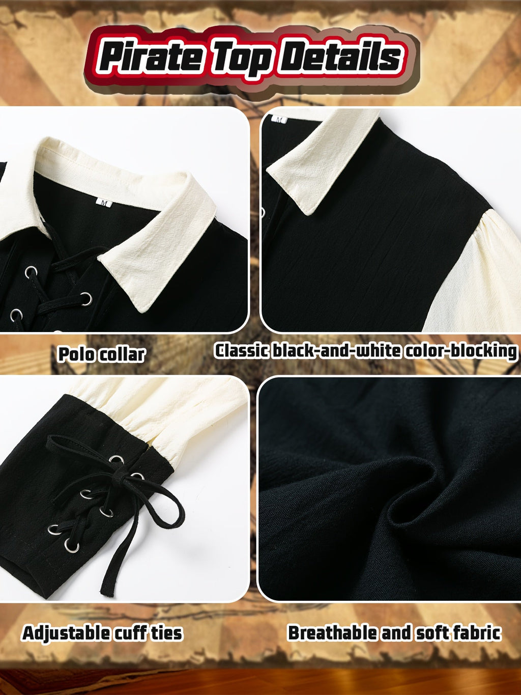 Piratenkostuum Heren – Middeleeuwse Renaissance Halloween Outfit - Spotlights shopping