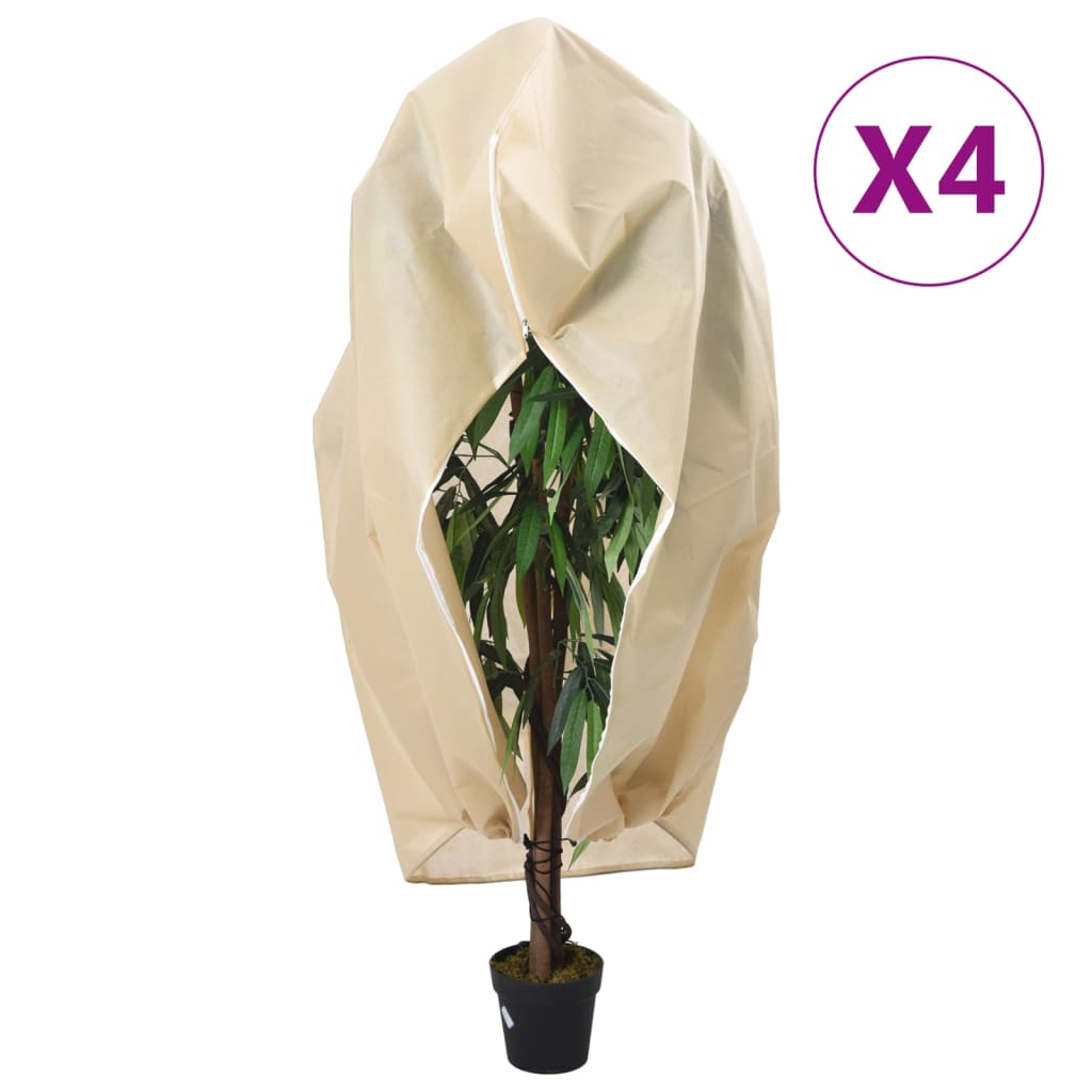Plantenhoezen met Rits en Trekkoord – 4 Stuks Winterbescherming 3,93 x 3 m - Spotlights shopping