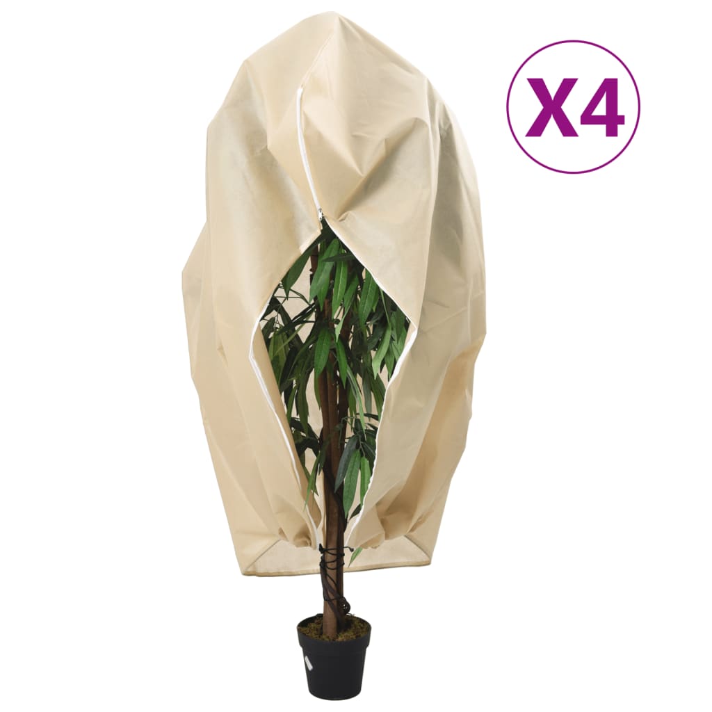 Plantenhoezen met Rits en Trekkoord – 4 Stuks Winterbescherming 3,93 x 3 m - Spotlights shopping