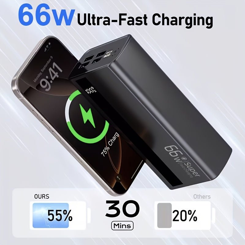 Powerbank 60000mAh 66W – Snelladen met Digitaal Display - Spotlights shopping