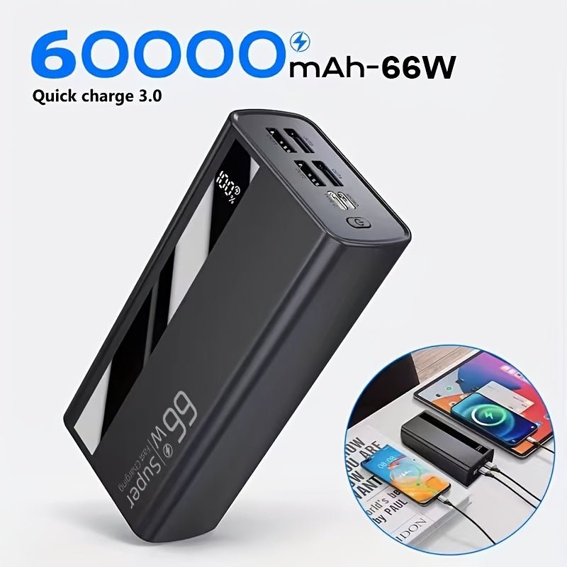 Powerbank 60000mAh 66W – Snelladen met Digitaal Display - Spotlights shopping