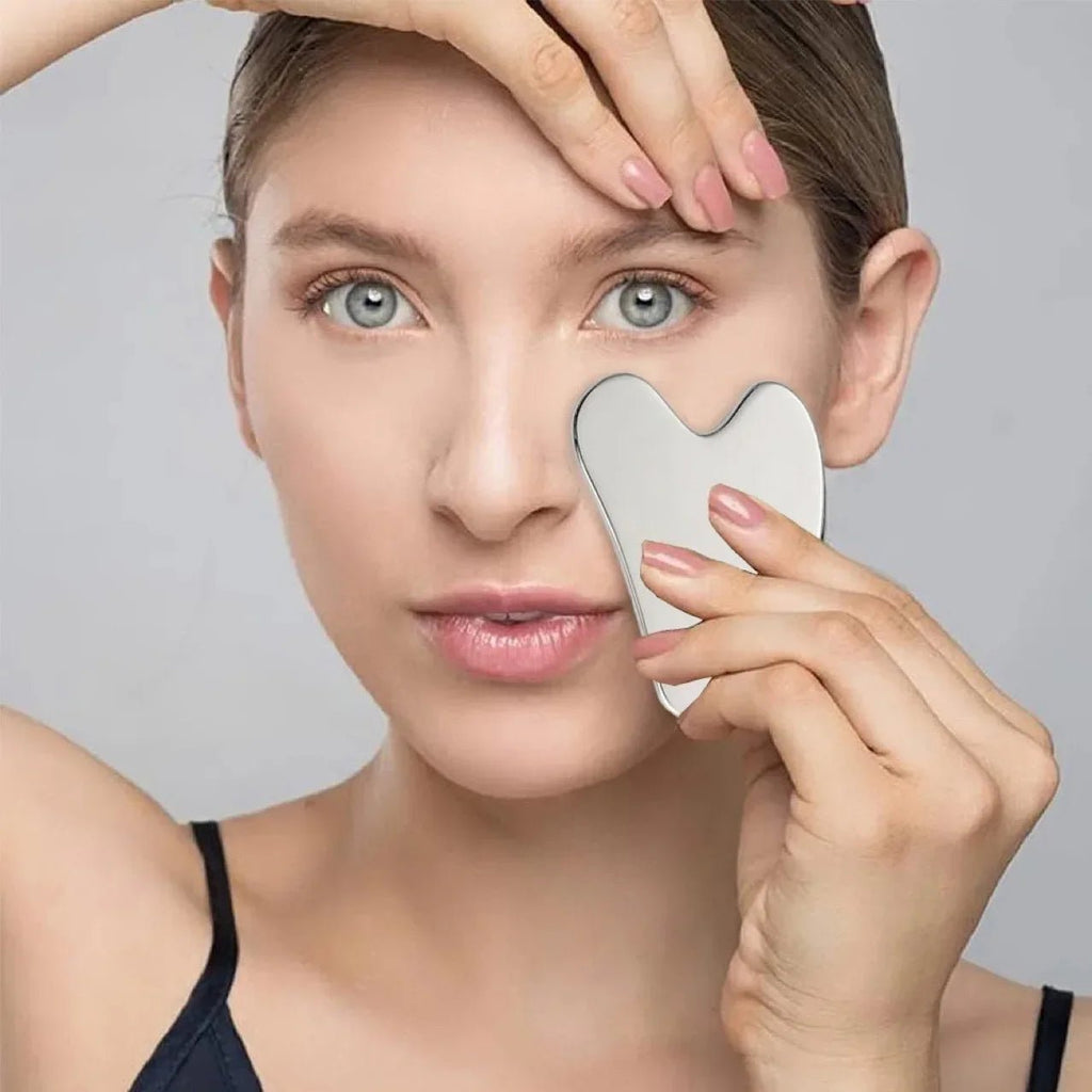 Premium RVS Gua Sha Gezichtsmassage Tool – Roestvrijstalen Face & Eye Massager - Spotlights shopping