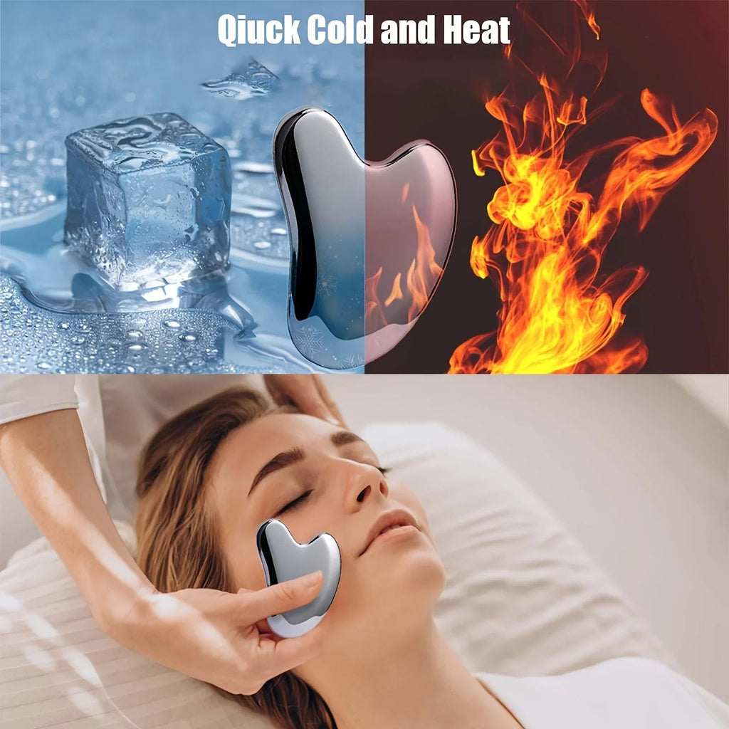 Premium RVS Gua Sha Gezichtsmassage Tool – Roestvrijstalen Face & Eye Massager - Spotlights shopping