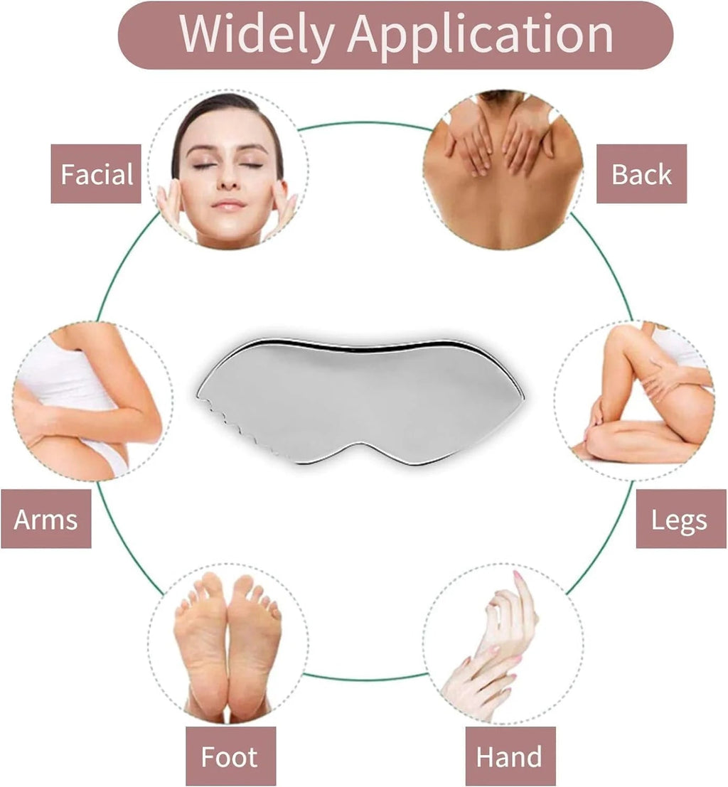 Premium RVS Gua Sha Set 4-delig – Gezichts-, Hals- & Lichaamsmassage Tools - Spotlights shopping