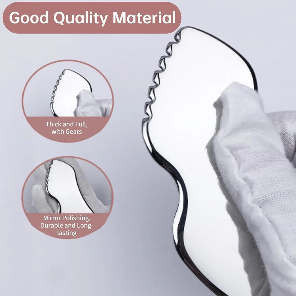 Premium RVS Gua Sha Set 4-delig – Gezichts-, Hals- & Lichaamsmassage Tools - Spotlights shopping
