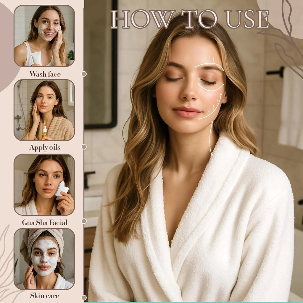 Premium RVS Gua Sha Set 4-delig – Gezichts-, Hals- & Lichaamsmassage Tools - Spotlights shopping