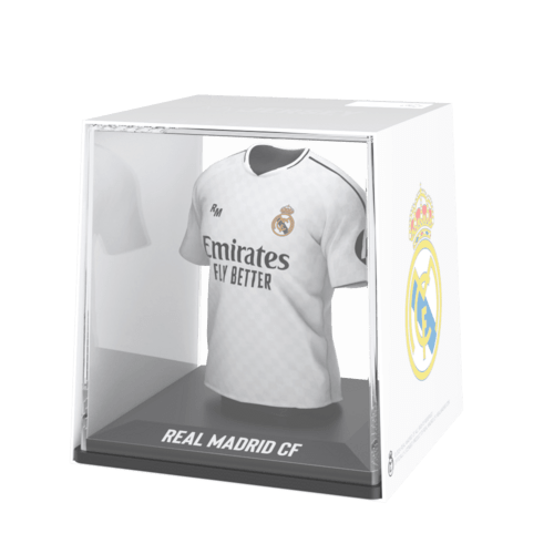 Real Madrid CF My Jersey 2024/2025 Home officieel gelicentieerd mini voetbalshirt met display case en Augmented Reality