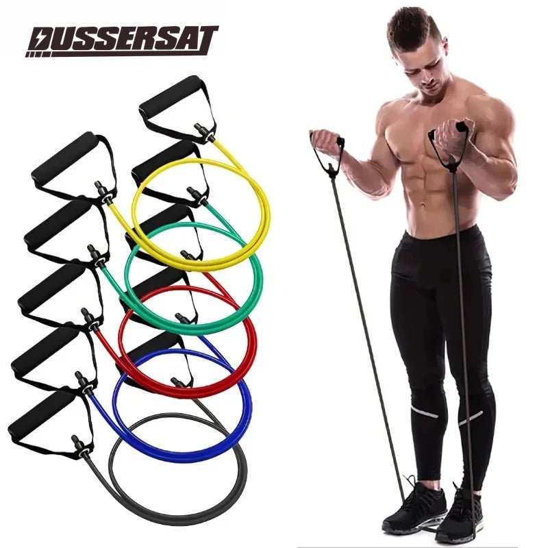 Weerstandsbanden met handvatten voor krachttraining, thuisfitness en full-body workouts