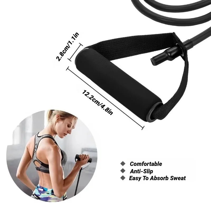 Weerstandsbanden met handvatten voor krachttraining, thuisfitness en full-body workouts