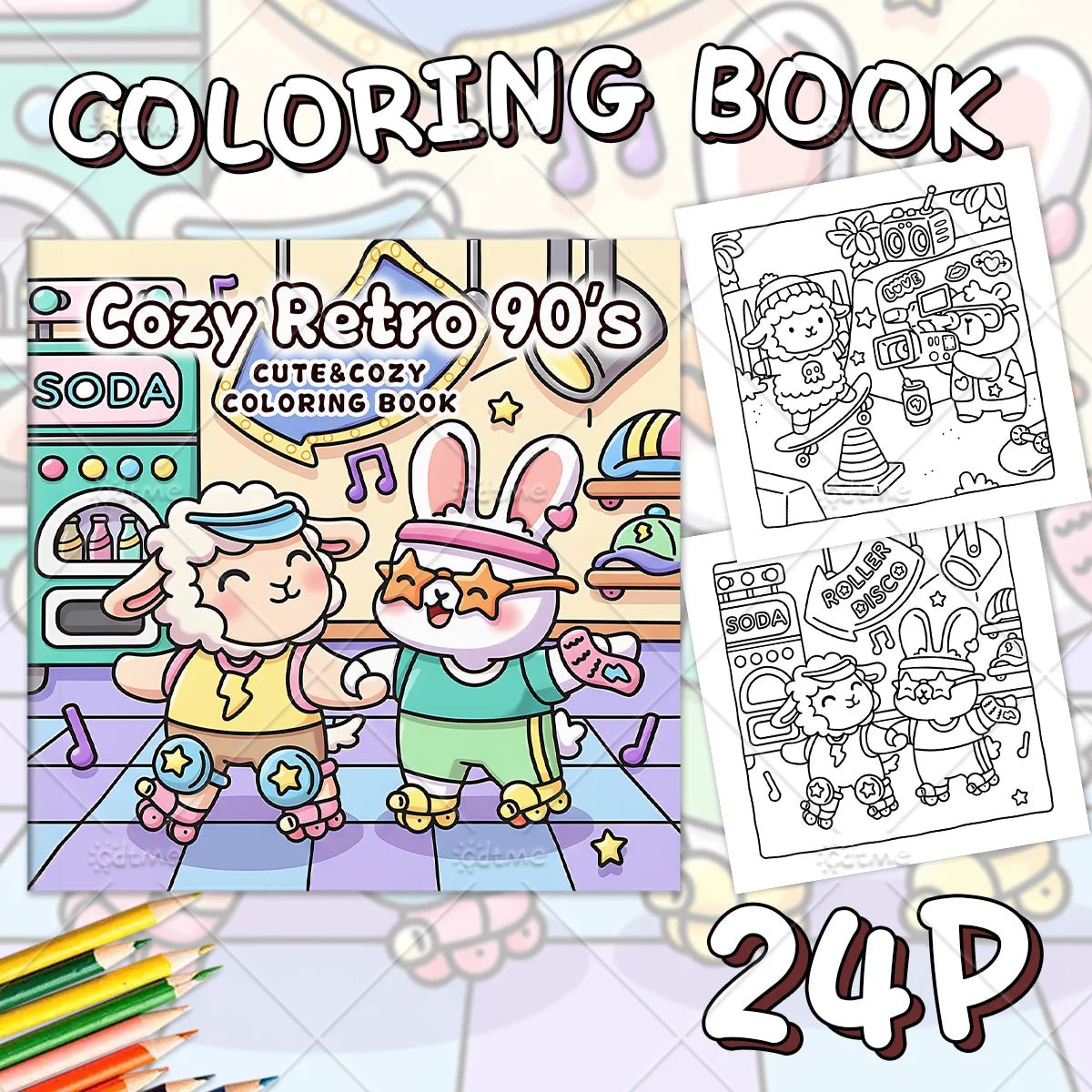 Retro Jaren 90 Kleurboek voor Volwassenen – Cozy & Eenvoudig - Spotlights shopping