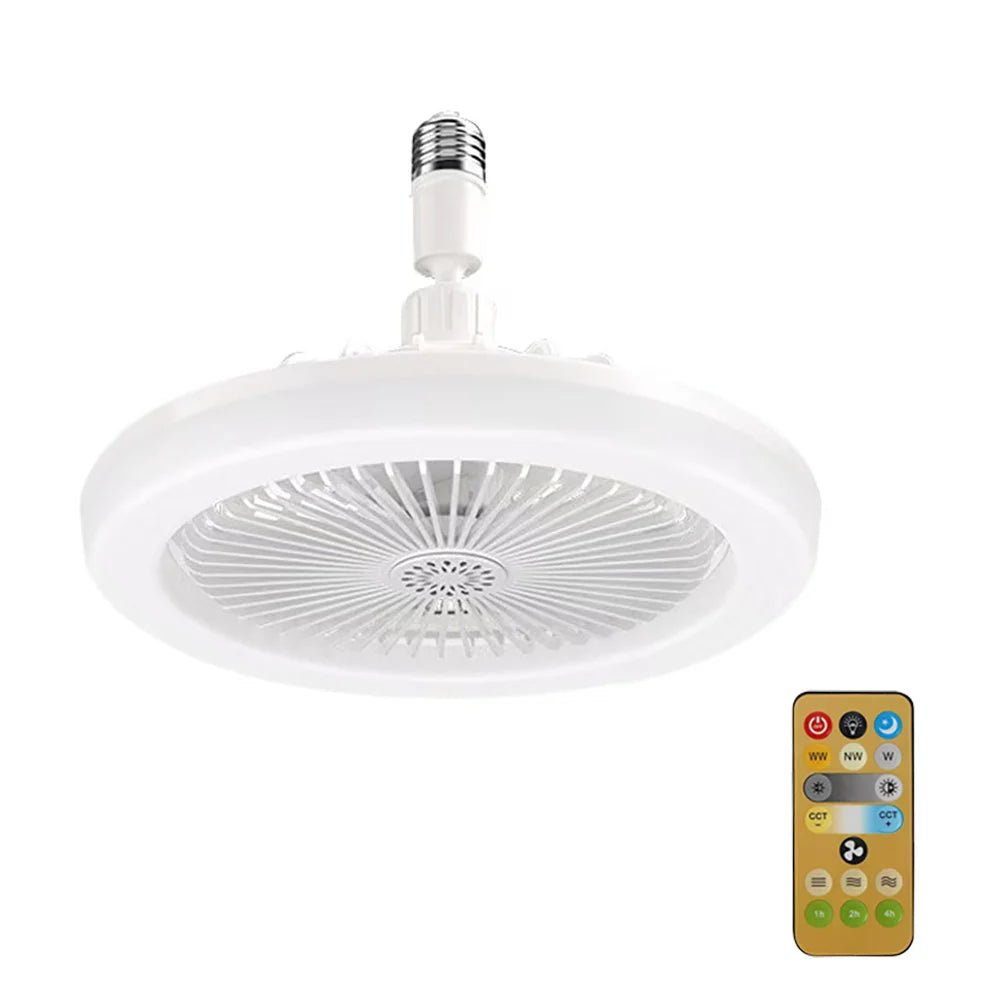 Plafondventilator met LED-verlichting en afstandsbediening voor E27-fitting