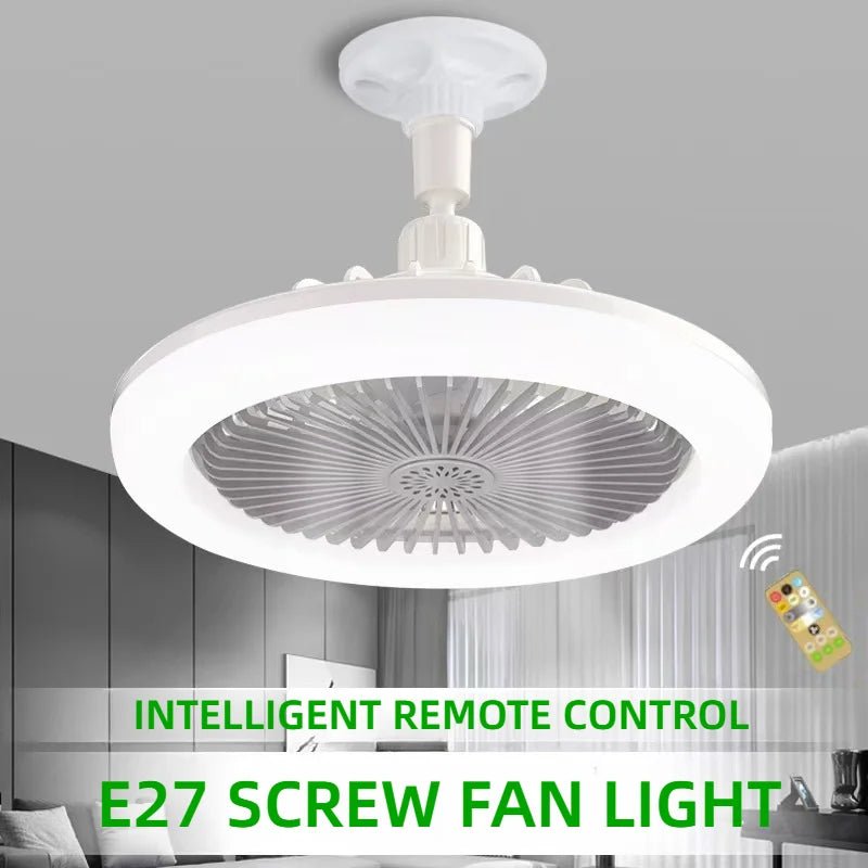 Plafondventilator met LED-verlichting en afstandsbediening voor E27-fitting