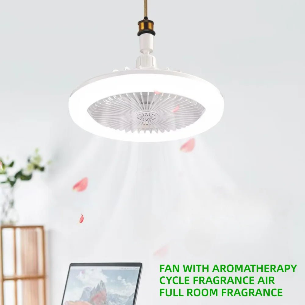 Plafondventilator met LED-verlichting en afstandsbediening voor E27-fitting