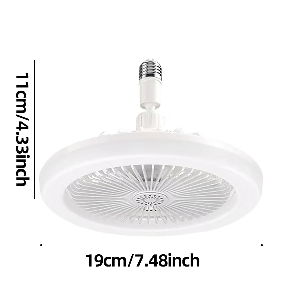 Plafondventilator met LED-verlichting en afstandsbediening voor E27-fitting
