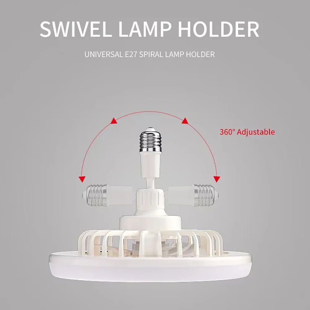 Plafondventilator met LED-verlichting en afstandsbediening voor E27-fitting
