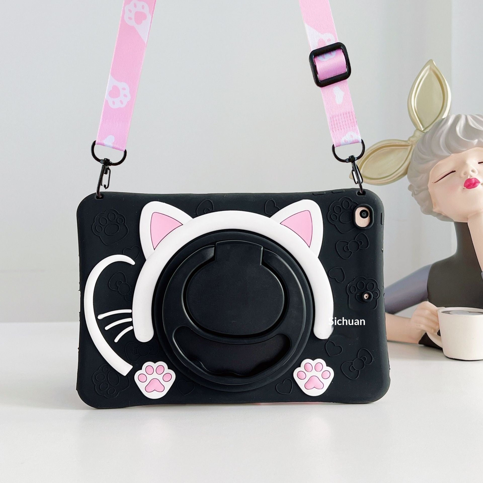 Siliconen tablet hoes met standaard en cartoon design voor iPad en Android tablets