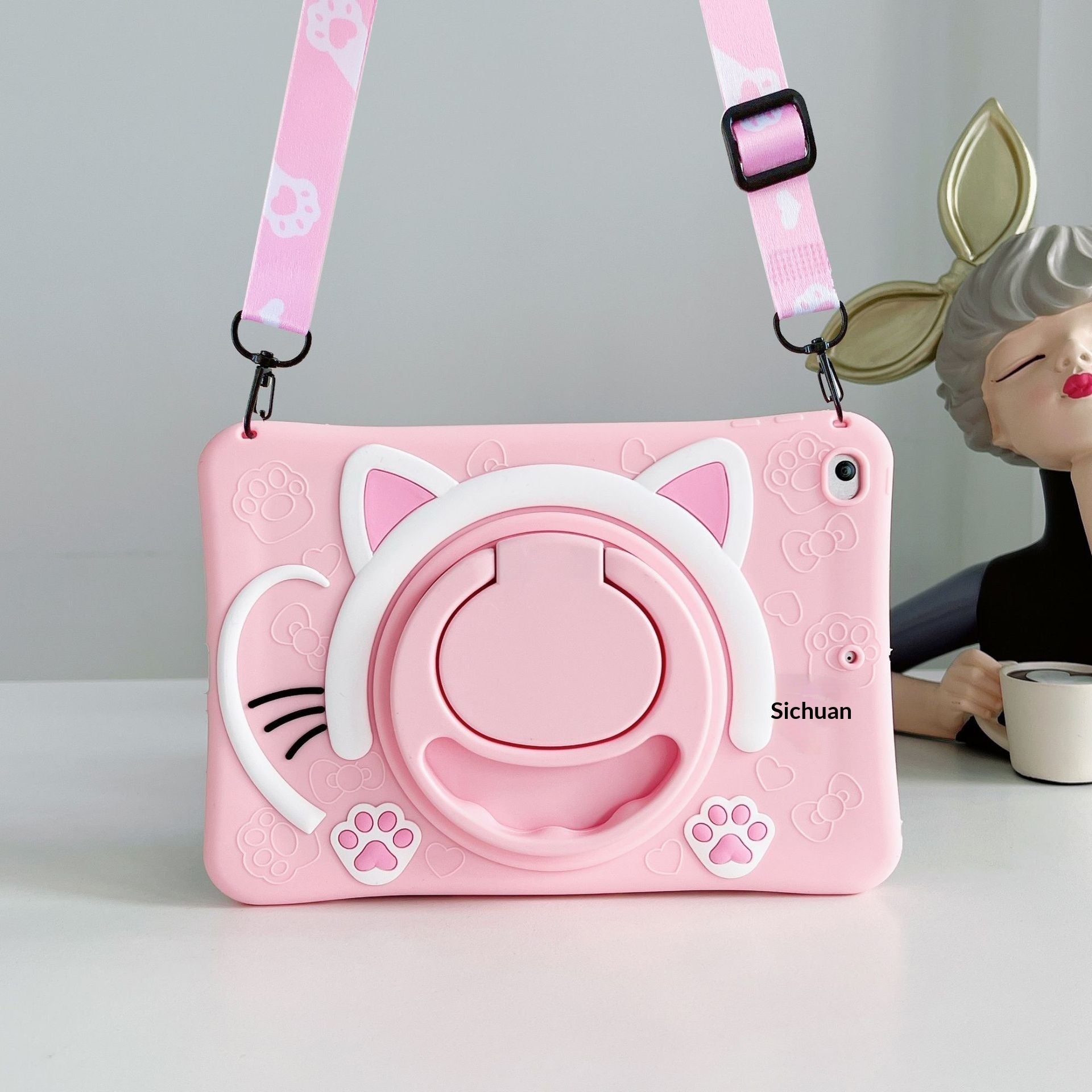 Siliconen tablet hoes met standaard en cartoon design voor iPad en Android tablets
