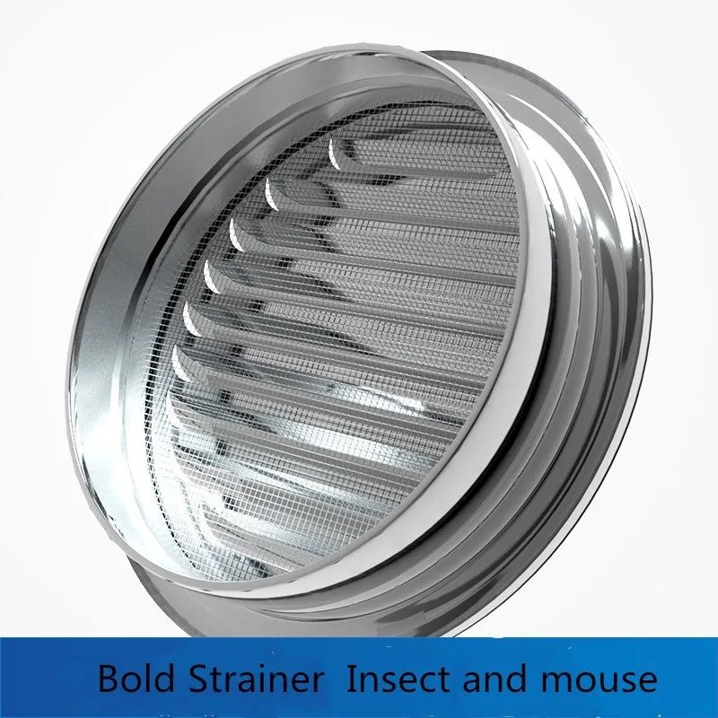 RVS rond ventilatierooster voor buitenmuur geschikt voor ventilatiekanalen van 70 tot 200 mm