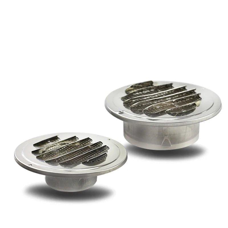 RVS rond ventilatierooster voor buitenmuur geschikt voor ventilatiekanalen van 70 tot 200 mm