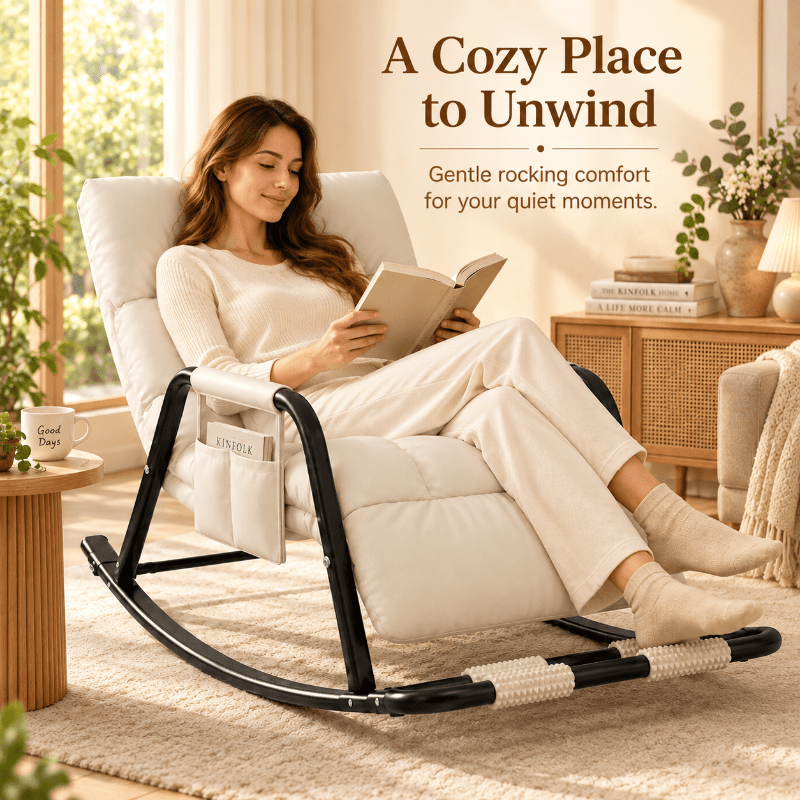 Schommel Relaxfauteuil met Opvouwbare Voetenbank - Spotlights shopping