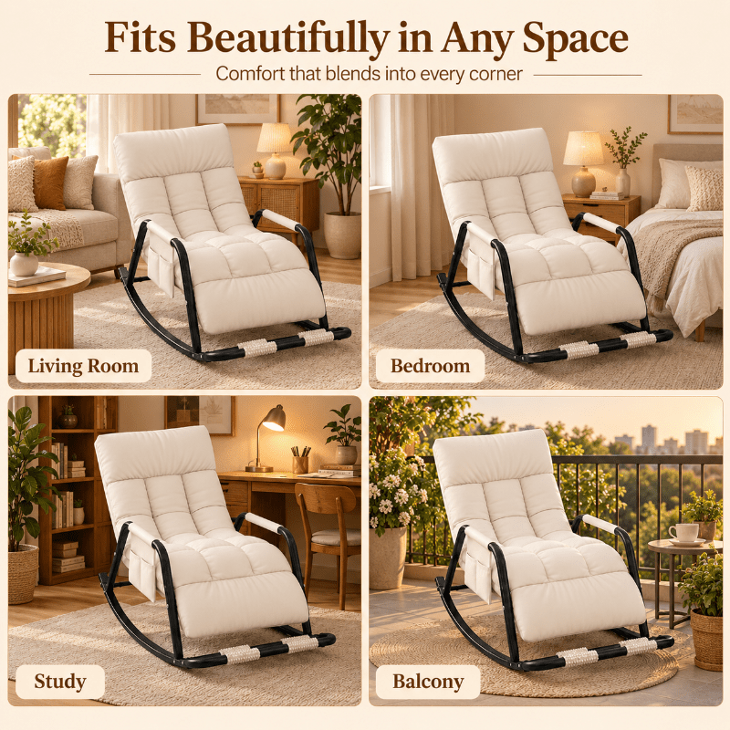 Schommel Relaxfauteuil met Opvouwbare Voetenbank - Spotlights shopping